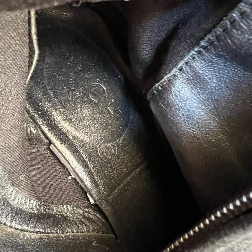 Chanel Black Knee High Heeled Boots Size 8